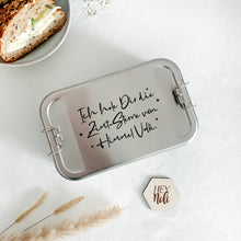 Lade das Bild in den Galerie-Viewer, Lunchbox Edelstahl Pur XL / Wunschtext *NEU*